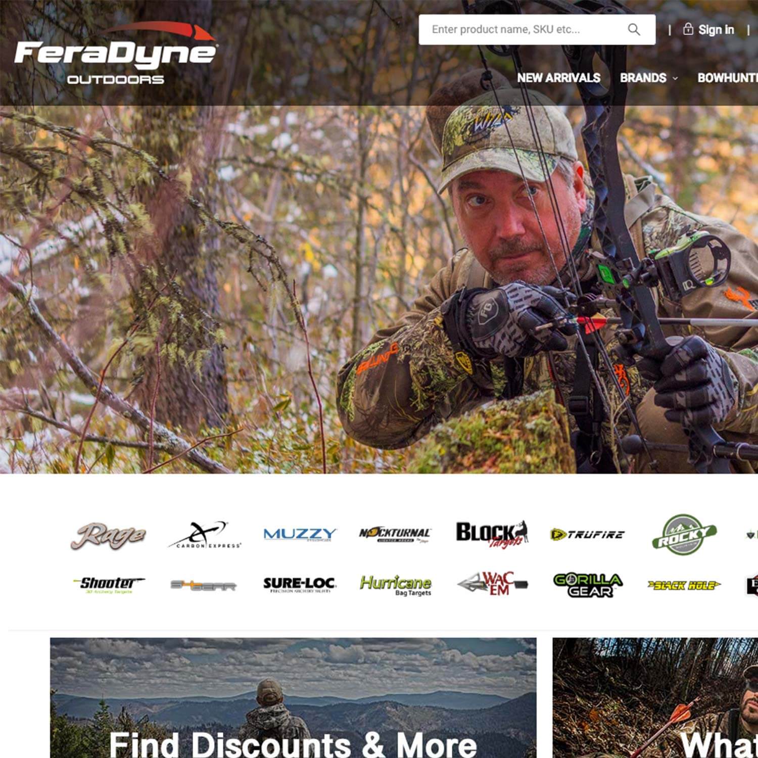 archery products website design