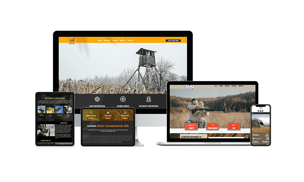 All Hunting Websites Template Mockup