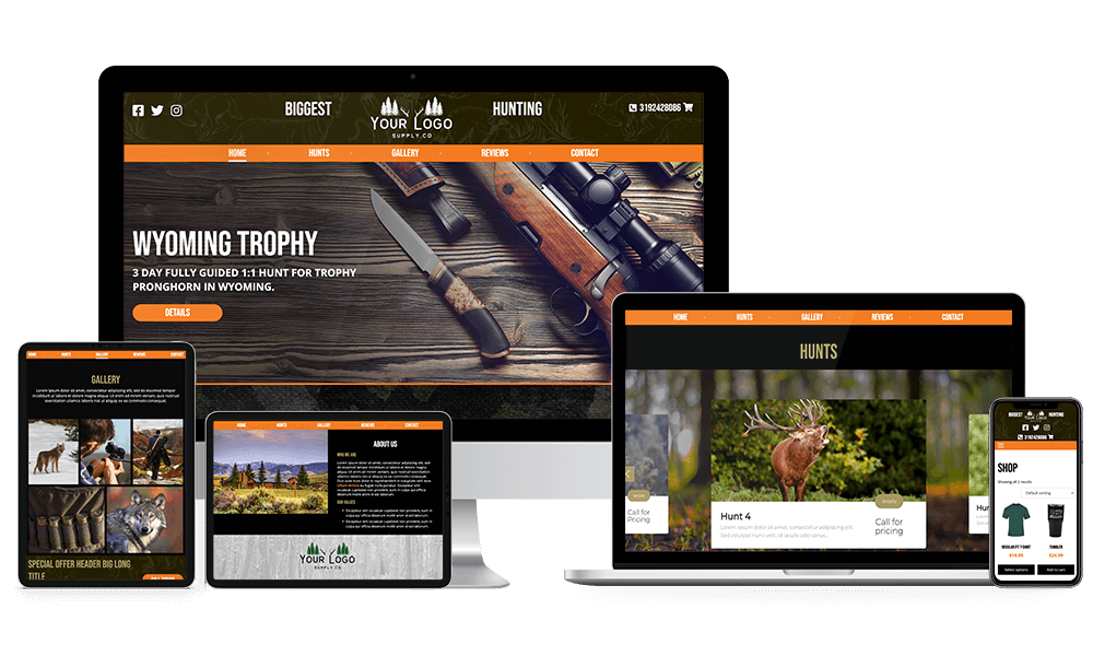 Outfitter 1 hunting websites Mockup
