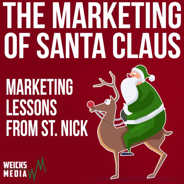The Marketing of Santa Claus with green Santa on Rudolph